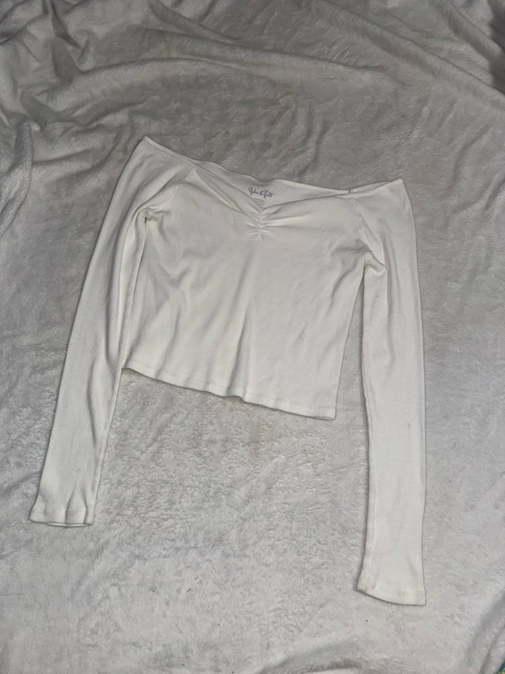 🤍 John Galt White Off-the-Shoulder Top 🤍